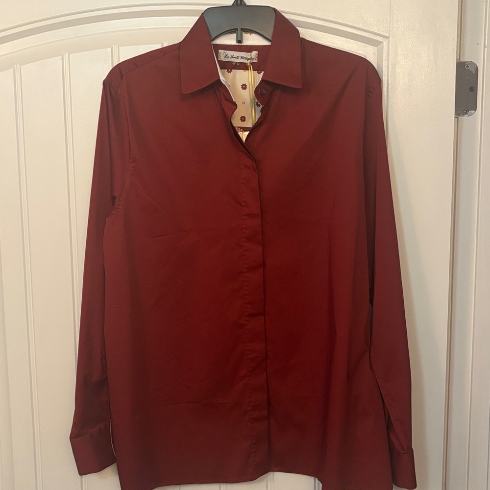 Le Sarte Pettegole maroon and cream Patterned Shirt size Med